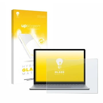 Parte frontale di una confezione del prodotto con il logo del marchio upscreen. Accanto è raffigurato il dispositivo Microsoft