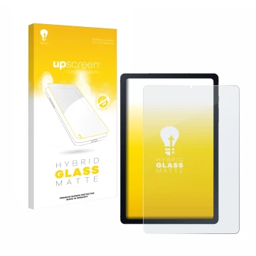 Parte frontale di una confezione del prodotto con il logo del marchio upscreen. Accanto è raffigurato il dispositivo Samsung G