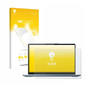 Parte frontale di una confezione del prodotto con il logo del marchio upscreen. Accanto è raffigurato il dispositivo Lenovo Id