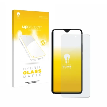 Parte frontale di una confezione del prodotto con il logo del marchio upscreen. Accanto è raffigurato il dispositivo Honor 90 