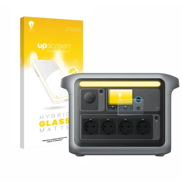 Parte frontale di una confezione del prodotto con il logo del marchio upscreen. Accanto è raffigurato il dispositivo Anker SOL