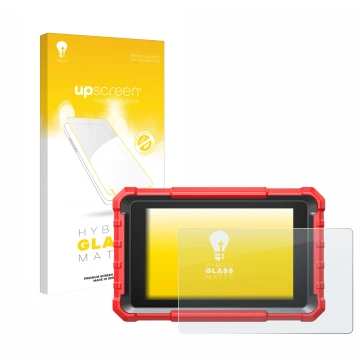 Parte frontale di una confezione del prodotto con il logo del marchio upscreen. Accanto è raffigurato il dispositivo Launch X-