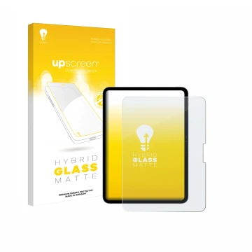 Parte frontale di una confezione del prodotto con il logo del marchio upscreen. Accanto è raffigurato il dispositivo Apple iPa