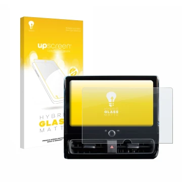 Parte frontale di una confezione del prodotto con il logo del marchio upscreen. Accanto è raffigurato il dispositivo Toyota Ya