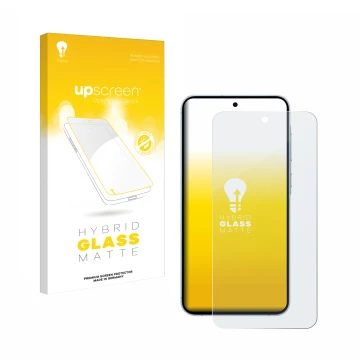 Parte frontale di una confezione del prodotto con il logo del marchio upscreen. Accanto è raffigurato il dispositivo Samsung G