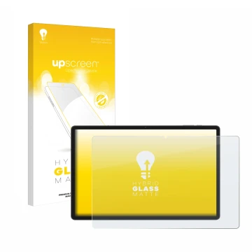 Parte frontale di una confezione del prodotto con il logo del marchio upscreen. Accanto è raffigurato il dispositivo Teclast T