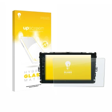 Parte frontale di una confezione del prodotto con il logo del marchio upscreen. Accanto è raffigurato il dispositivo Dynavin D