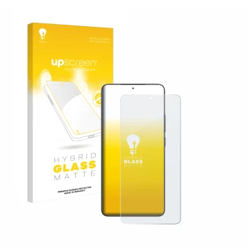 Parte frontale di una confezione del prodotto con il logo del marchio upscreen. Accanto è raffigurato il dispositivo Xiaomi Po