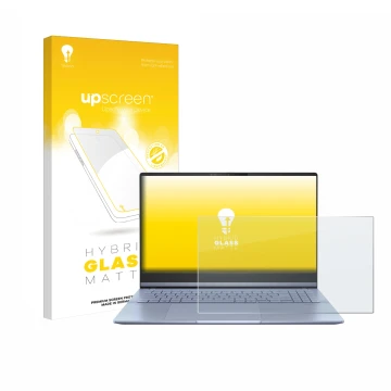 Parte frontale di una confezione del prodotto con il logo del marchio upscreen. Accanto è raffigurato il dispositivo ASUS Vivo