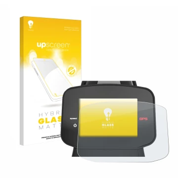 Parte frontale di una confezione del prodotto con il logo del marchio upscreen. Accanto è raffigurato il dispositivo PowaKaddy