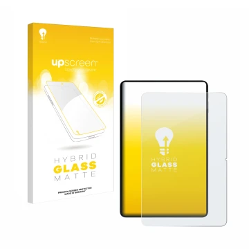 Parte frontale di una confezione del prodotto con il logo del marchio upscreen. Accanto è raffigurato il dispositivo Oukitel O