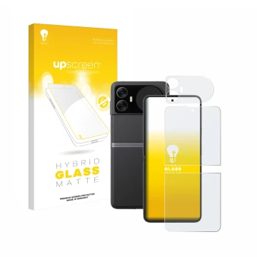 Parte frontale di una confezione del prodotto con il logo del marchio upscreen. Accanto è raffigurato il dispositivo Blackview