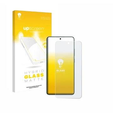 Parte frontale di una confezione del prodotto con il logo del marchio upscreen. Accanto è raffigurato il dispositivo Oppo Reno