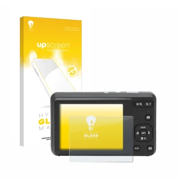 Parte frontale di una confezione del prodotto con il logo del marchio upscreen. Accanto è raffigurato il dispositivo Kodak Pix