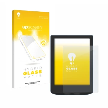 Parte frontale di una confezione del prodotto con il logo del marchio upscreen. Accanto è raffigurato il dispositivo PocketBoo