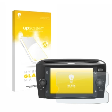 Parte frontale di una confezione del prodotto con il logo del marchio upscreen. Accanto è raffigurato il dispositivo Lancia Yp