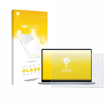 Parte frontale di una confezione del prodotto con il logo del marchio upscreen. Accanto è raffigurato il dispositivo Dell Insp