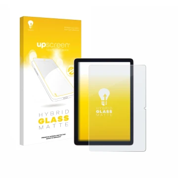 Parte frontale di una confezione del prodotto con il logo del marchio upscreen. Accanto è raffigurato il dispositivo Doogee T1