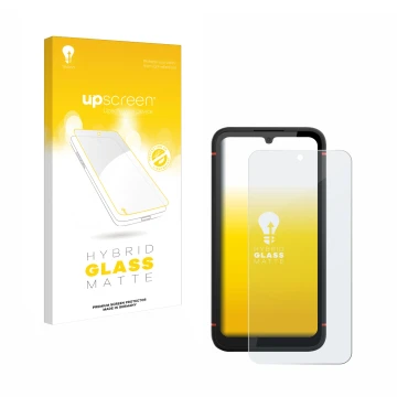 Parte frontale di una confezione del prodotto con il logo del marchio upscreen. Accanto è raffigurato il dispositivo Gigaset G