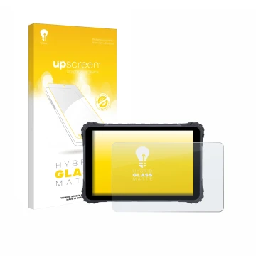 Parte frontale di una confezione del prodotto con il logo del marchio upscreen. Accanto è raffigurato il dispositivo Topicon M