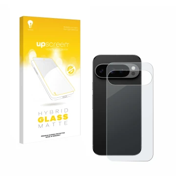 Parte frontale di una confezione del prodotto con il logo del marchio upscreen. Accanto è raffigurato il dispositivo Google Pi