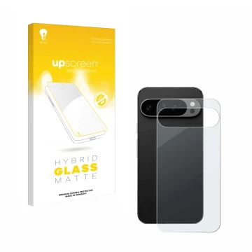 Parte frontale di una confezione del prodotto con il logo del marchio upscreen. Accanto è raffigurato il dispositivo Google Pi