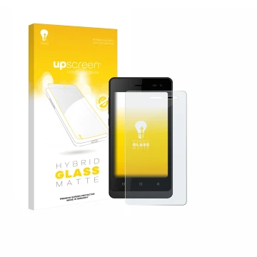 Parte frontale di una confezione del prodotto con il logo del marchio upscreen. Accanto è raffigurato il dispositivo Logicom W