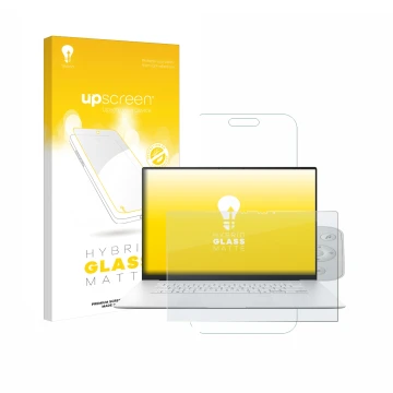 Parte frontale di una confezione del prodotto con il logo del marchio upscreen. Accanto è raffigurato il dispositivo ASUS ZenB