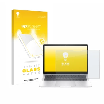 Parte frontale di una confezione del prodotto con il logo del marchio upscreen. Accanto è raffigurato il dispositivo HP EliteB