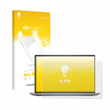 Parte frontale di una confezione del prodotto con il logo del marchio upscreen. Accanto è raffigurato il dispositivo Dell Prec