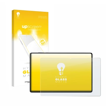 Parte frontale di una confezione del prodotto con il logo del marchio upscreen. Accanto è raffigurato il dispositivo Honor Pad