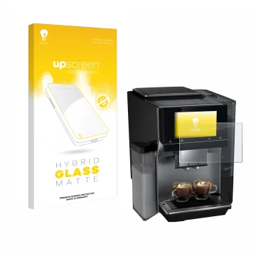 Parte frontale di una confezione del prodotto con il logo del marchio upscreen. Accanto è raffigurato il dispositivo Siemens E