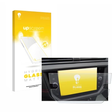 Parte frontale di una confezione del prodotto con il logo del marchio upscreen. Accanto è raffigurato il dispositivo Seat Aron