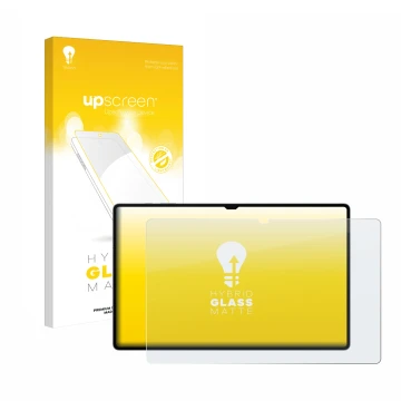 Parte frontale di una confezione del prodotto con il logo del marchio upscreen. Accanto è raffigurato il dispositivo Samsung G