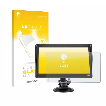 Parte frontale di una confezione del prodotto con il logo del marchio upscreen. Accanto è raffigurato il dispositivo Xgody X10