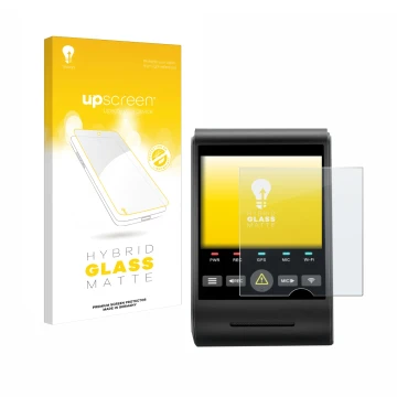 Parte frontale di una confezione del prodotto con il logo del marchio upscreen. Accanto è raffigurato il dispositivo VIOFO A22