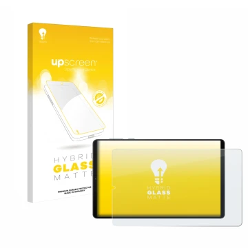 Parte frontale di una confezione del prodotto con il logo del marchio upscreen. Accanto è raffigurato il dispositivo Lenovo Le