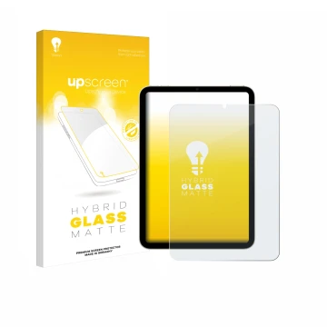 Parte frontale di una confezione del prodotto con il logo del marchio upscreen. Accanto è raffigurato il dispositivo Apple iPa