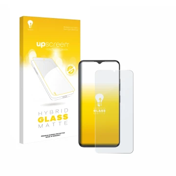 Parte frontale di una confezione del prodotto con il logo del marchio upscreen. Accanto è raffigurato il dispositivo ZTE Blade