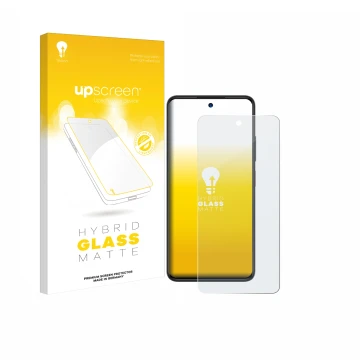 Parte frontale di una confezione del prodotto con il logo del marchio upscreen. Accanto è raffigurato il dispositivo ZTE Blade