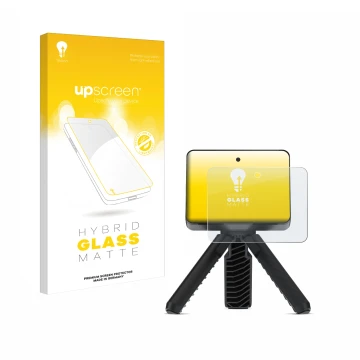 Parte frontale di una confezione del prodotto con il logo del marchio upscreen. Accanto è raffigurato il dispositivo Garmin Ap