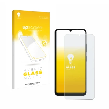 Parte frontale di una confezione del prodotto con il logo del marchio upscreen. Accanto è raffigurato il dispositivo Ulefone N