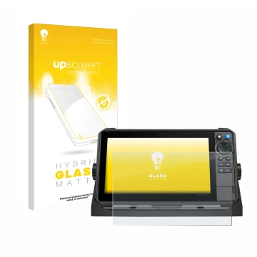 Parte frontale di una confezione del prodotto con il logo del marchio upscreen. Accanto è raffigurato il dispositivo Lowrance 