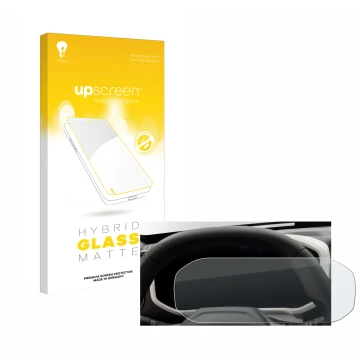 Parte frontale di una confezione del prodotto con il logo del marchio upscreen. Accanto è raffigurato il dispositivo Dacia Dus