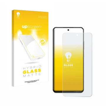 Parte frontale di una confezione del prodotto con il logo del marchio upscreen. Accanto è raffigurato il dispositivo realme C7