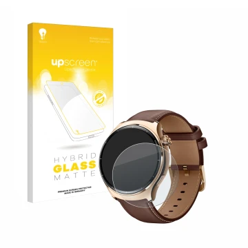 Parte frontale di una confezione del prodotto con il logo del marchio upscreen. Accanto è raffigurato il dispositivo Xiaomi Mi