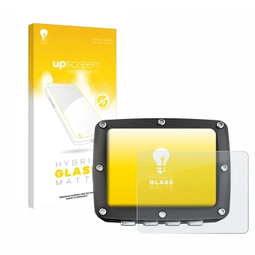 Parte frontale di una confezione del prodotto con il logo del marchio upscreen. Accanto è raffigurato il dispositivo Ratio iX3