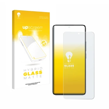 Parte frontale di una confezione del prodotto con il logo del marchio upscreen. Accanto è raffigurato il dispositivo Xiaomi Po