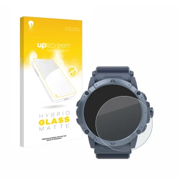 Parte frontale di una confezione del prodotto con il logo del marchio upscreen. Accanto è raffigurato il dispositivo Coros Ver