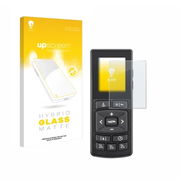 Parte frontale di una confezione del prodotto con il logo del marchio upscreen. Accanto è raffigurato il dispositivo Minn Kota